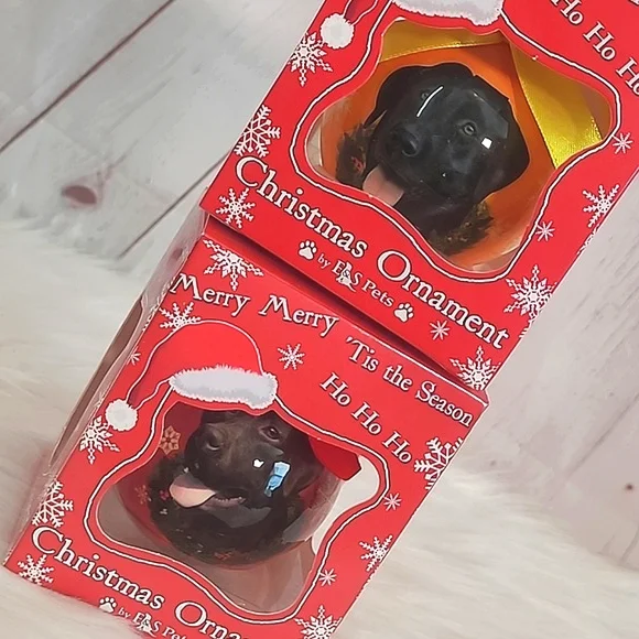 🆕️ Kirkland's Christmas Ornament Labrador Retreiver Lab Dog Pair of Ornaments - Picture 11 of 15